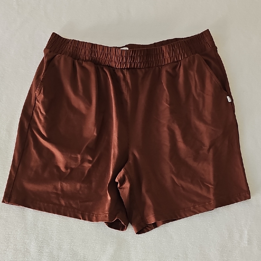 feat  Men's Athletic Shorts in Rich Brown or burgundy